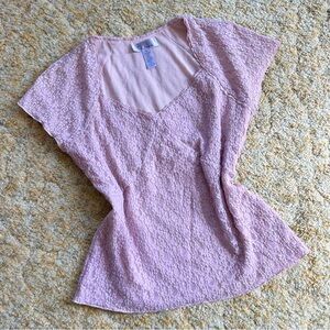 Y2K Pink Lace Fairy Blouse